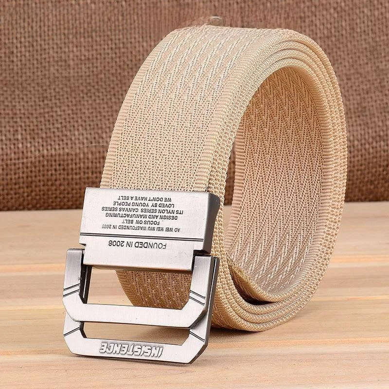 New Men's Nylon Canvas Belt Double Ring Buckle Youth Fashionable Belt Customizable LOGO Mestercock Brand Summer Collection
New Men's Nylon Canvas Belt Double Ring Buckle Youth Fashionable Belt Customizable LOGO Mestercock Brand Summer Collection