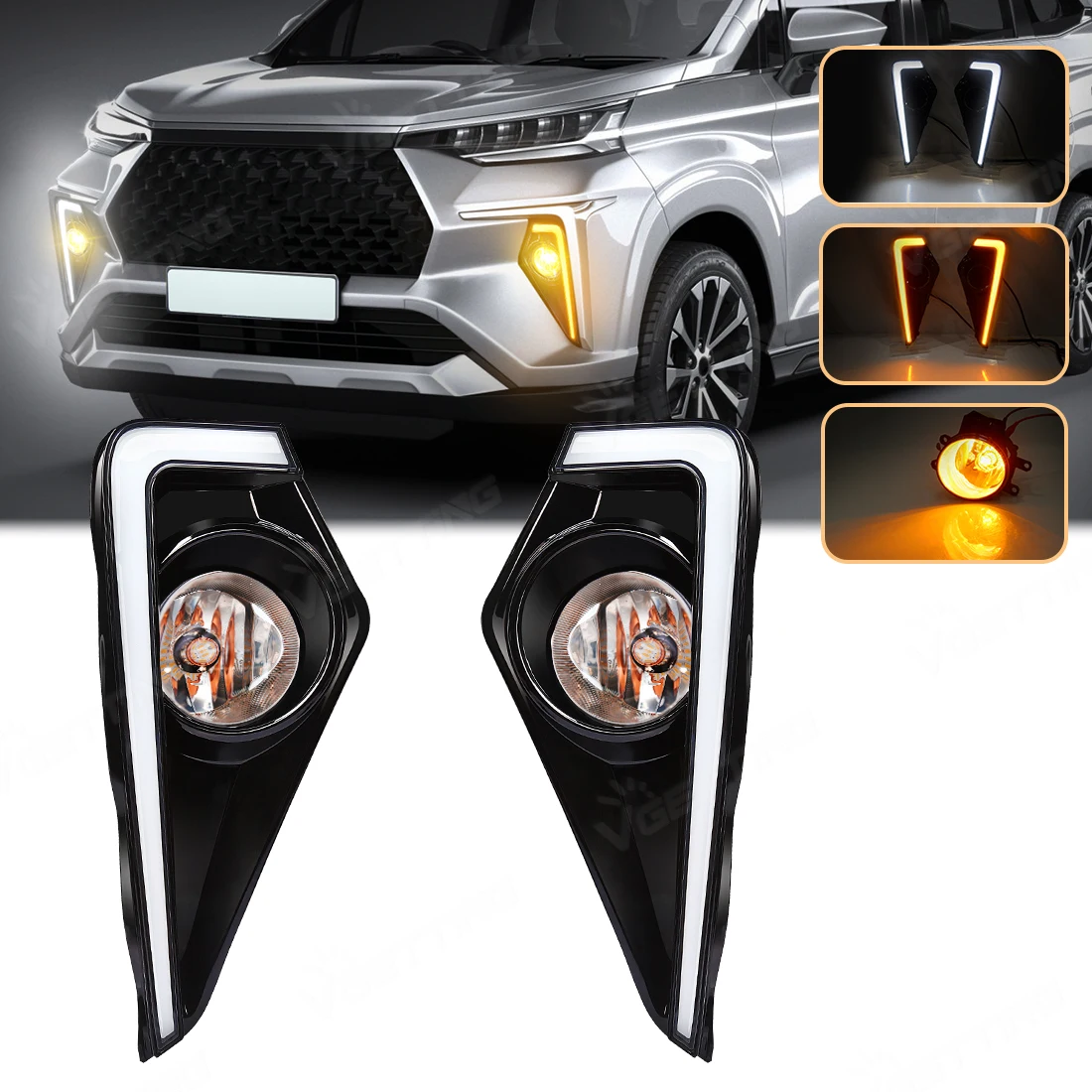 For Toyota Veloz 2021 2022 2023 LED DRL Daytime Running Lights Turn Signal Fog Lamps White Yellow Front Bumper Headlights 12V
For Toyota Veloz 2021 2022 2023 LED DRL Daytime Running Lights Turn Signal Fog Lamps White Yellow Front Bumper Headlights 12V