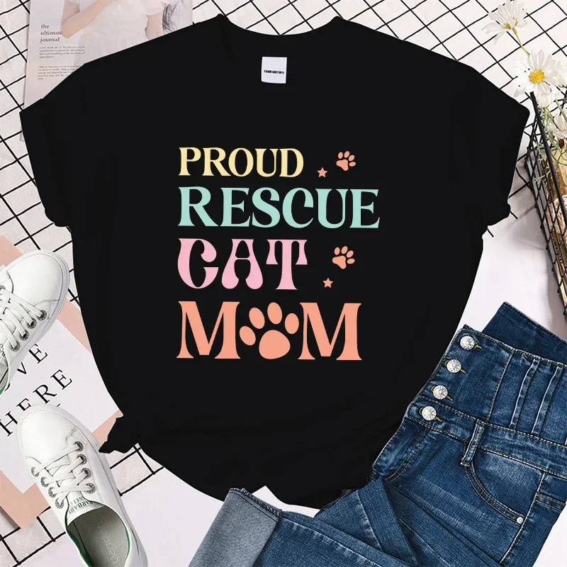 2024 Premium T-shirt Fashion Funny Proud Rescue Cat Mom Printed T-Shirts Women Summer Casual Short Sleeve T-Shirts Round Neck T
2024 Premium T-shirt Fashion Funny Proud Rescue Cat Mom Printed T-Shirts Women Summer Casual Short Sleeve T-Shirts Round Neck T