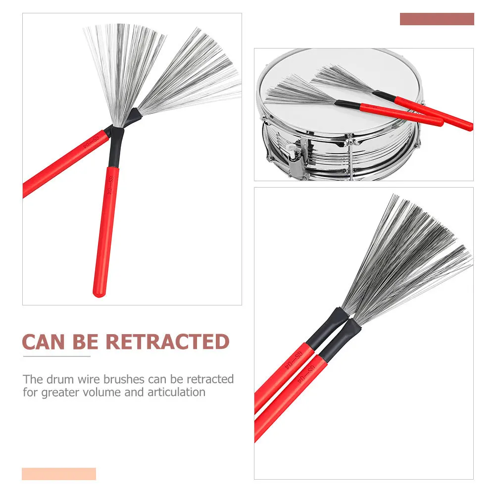 2pcs Drum Brush Steel Wire For Jazz Drums Wooden Handle Professional Percussion Brush Set Smooth Spring Back Natural Sound Ideal 
2pcs Drum Brush Steel Wire For Jazz Drums Wooden Handle Professional Percussion Brush Set Smooth Spring Back Natural Sound Ideal