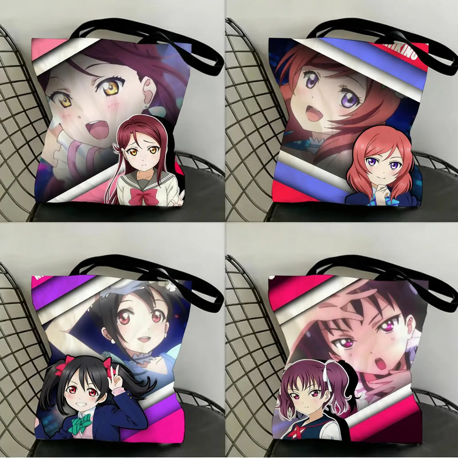 Love Live! School Idol Storage Bags Canvas Double-Sided Print Fashion Shoulder Tote Shopping Bag Gift Eco Handbags
Love Live! School Idol Storage Bags Canvas Double-Sided Print Fashion Shoulder Tote Shopping Bag Gift Eco Handbags
