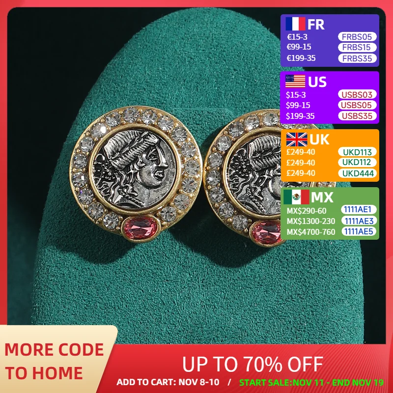 Vintage Jewelry Antique Pink Crystal Stud Earrings Round Beauty Portrait Coin Ancient Luxury Brand Designer 2025 Trends New
Vintage Jewelry Antique Pink Crystal Stud Earrings Round Beauty Portrait Coin Ancient Luxury Brand Designer 2025 Trends New