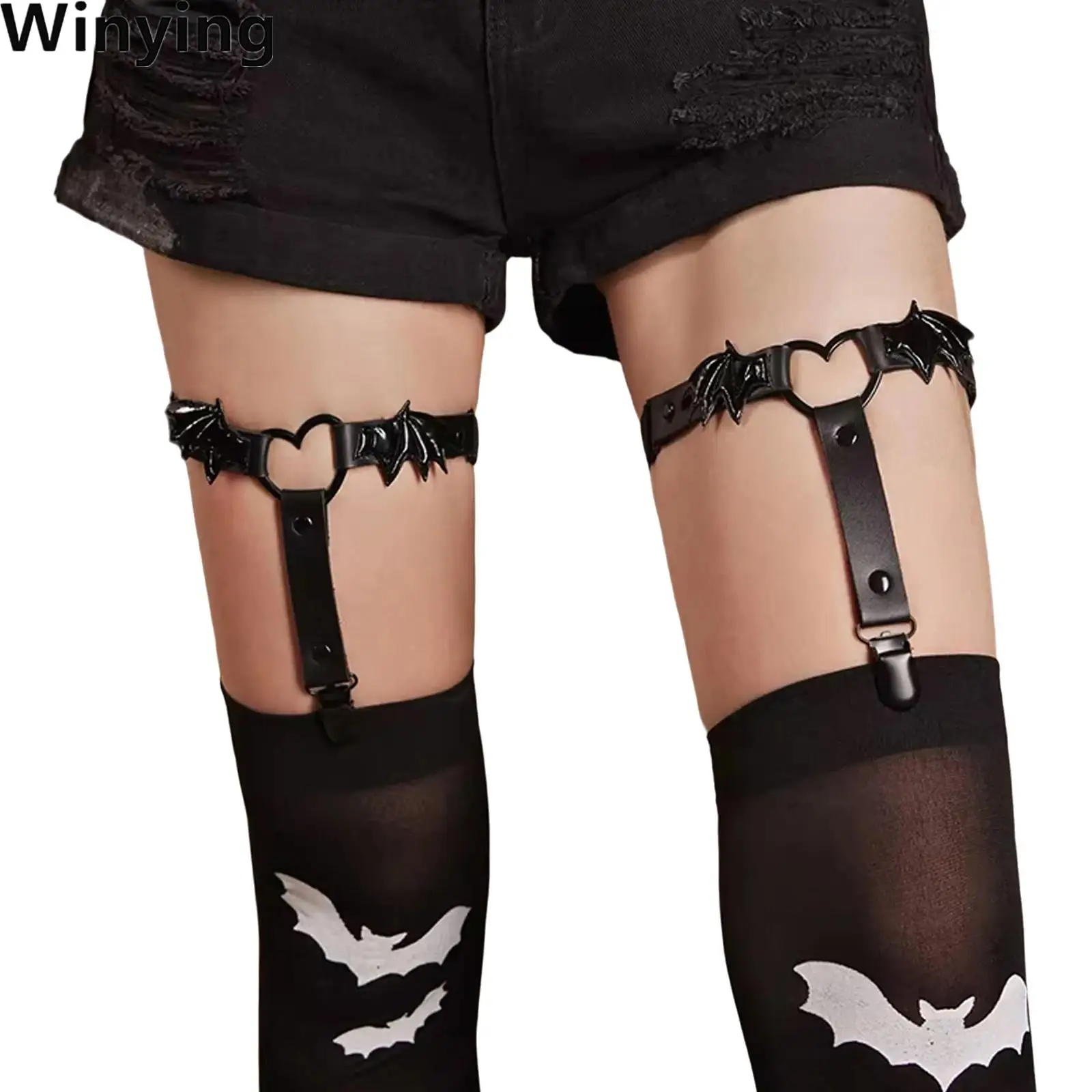 Womens Elastic Gothic Punk Thigh Belt Adjustable Leather Garter Suspender Bat Heart Leg Thigh Harness Garter Costumes
Womens Elastic Gothic Punk Thigh Belt Adjustable Leather Garter Suspender Bat Heart Leg Thigh Harness Garter Costumes