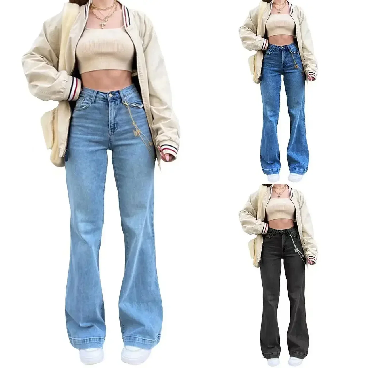 Long Jeans Women Wide Leg Pant Denim Pants High Waist Sexy Straight Trousers Solid Elegant Splice Casual Loose Autumn 2024
Long Jeans Women Wide Leg Pant Denim Pants High Waist Sexy Straight Trousers Solid Elegant Splice Casual Loose Autumn 2024