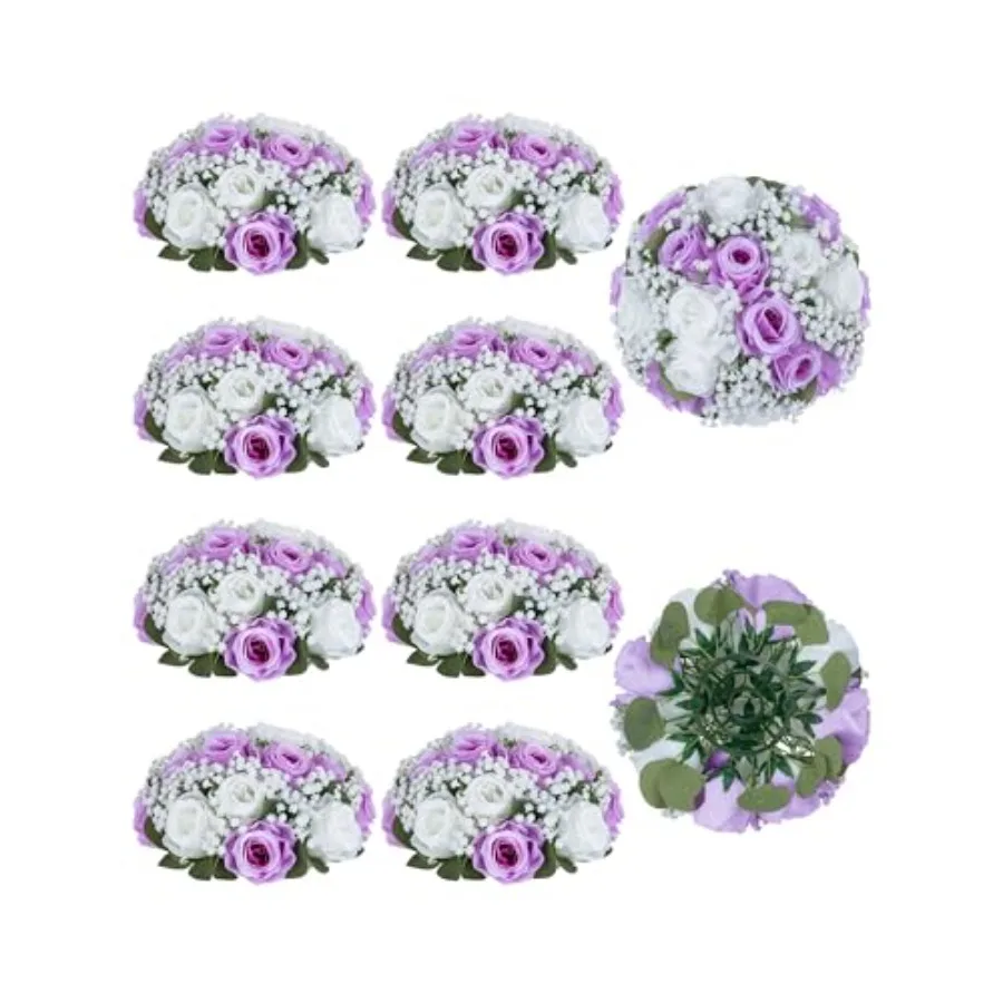 Fake Flowers Ball Wedding Centerpieces 10 Pcs Lilac Rose Babys Breath Artificial Flowers Center Pieces Decoration for Table Sil
Fake Flowers Ball Wedding Centerpieces 10 Pcs Lilac Rose Babys Breath Artificial Flowers Center Pieces Decoration for Table Sil