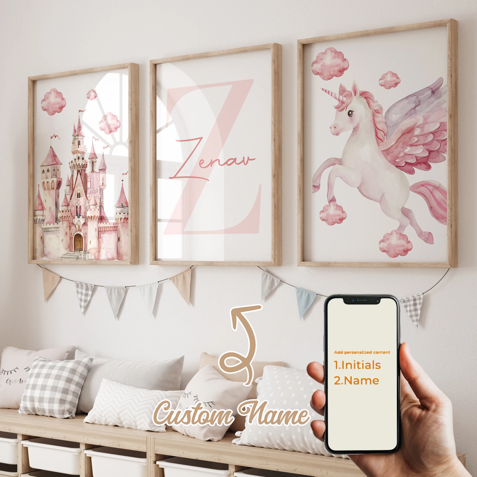 3pcs Custom Kids Personalized Name Unicorn Pink Princess Castle Girl Wall Art Print Picture Living Room Kids Room Home Decor
3pcs Custom Kids Personalized Name Unicorn Pink Princess Castle Girl Wall Art Print Picture Living Room Kids Room Home Decor