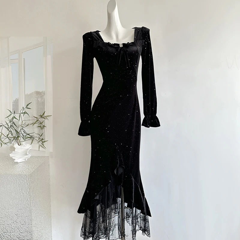 Сексуальное кружевное лоскутное бархатное платье макси женское элегантное платье с квадратным воротником и пышными рукавами тонкие длинные платья женские вечерние вечерние платья
Сексуальное кружевное лоскутное бархатное платье макси женское элегантное платье с квадратным воротником и пышными рукавами тонкие длинные платья женские вечерние вечерние платья