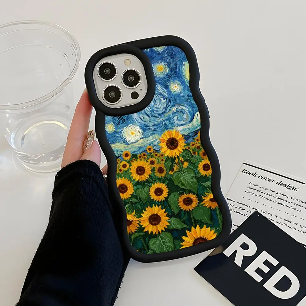 Sunflowers Art Phone Case for iPhone 17 16 15 14 13 12 11 Air Pro Max Plus Black Soft TPU Wavy Edge Cover
Sunflowers Art Phone Case for iPhone 17 16 15 14 13 12 11 Air Pro Max Plus Black Soft TPU Wavy Edge Cover