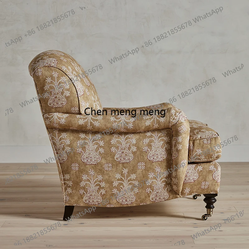 French medieval solid wood sofa chair Balcony printed leisure chair Movable single sofa
French medieval solid wood sofa chair Balcony printed leisure chair Movable single sofa