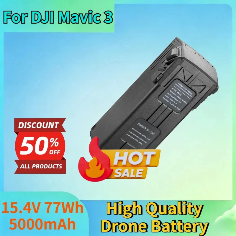 Newest 15.4V 77Wh 5000mAh Rechargeable Battery for DJI Mavic 3/3 Pro/3 Pro Cine Enterprise Series UAV High Quality Drone Battery
Newest 15.4V 77Wh 5000mAh Rechargeable Battery for DJI Mavic 3/3 Pro/3 Pro Cine Enterprise Series UAV High Quality Drone Battery