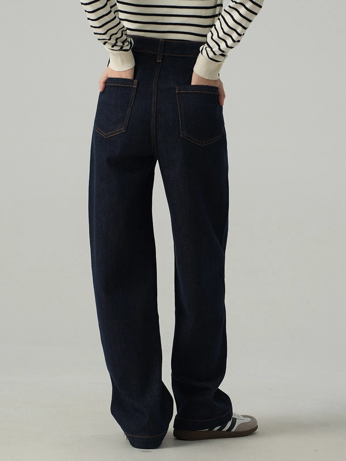 High Waist Straight Leg Deep Blue Denim Jeans Women's Micro Banana Long Pants Floor-Length Trousers Spring Autumn Wear
High Waist Straight Leg Deep Blue Denim Jeans Women's Micro Banana Long Pants Floor-Length Trousers Spring Autumn Wear