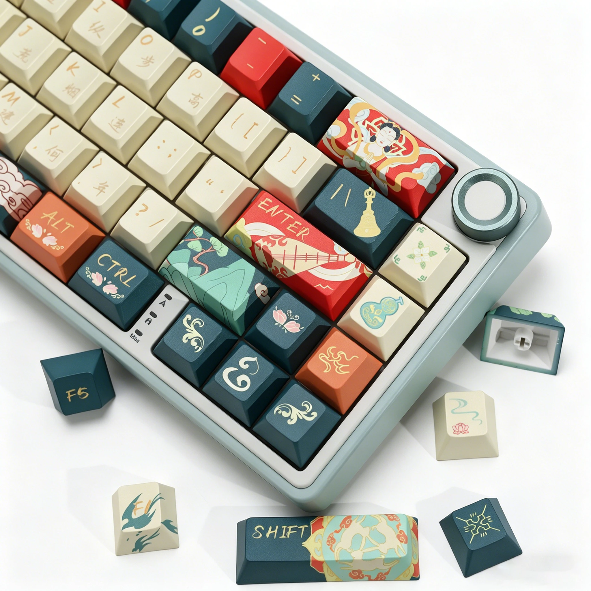 KBDiy Dunhuang MoGao Theme Keycaps Retro Chinese Style Cherry Profile PBT ISO Keycap Custom For 60% Gaming Mechanical Keyboard
KBDiy Dunhuang MoGao Theme Keycaps Retro Chinese Style Cherry Profile PBT ISO Keycap Custom For 60% Gaming Mechanical Keyboard