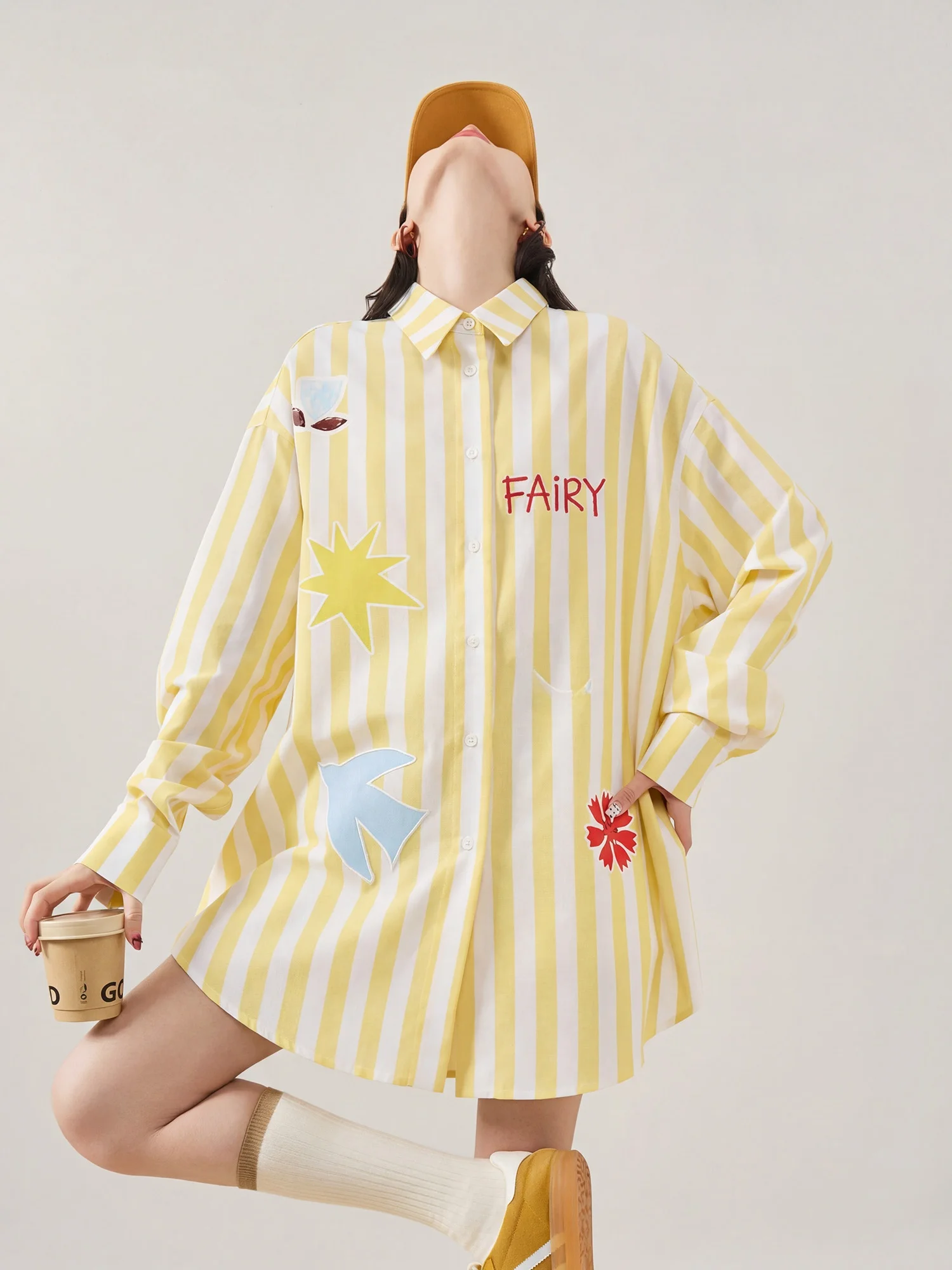 Yellow Striped Printed Patchwork Embroidered irt Women's Loose Fit Spring 2026 Faionable Outerwear Casual Sle Long Sve
Yellow Striped Printed Patchwork Embroidered irt Women's Loose Fit Spring 2026 Faionable Outerwear Casual Sle Long Sve