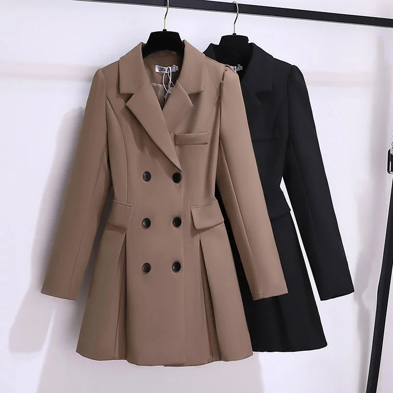 Spring Autumn New Women Korean Slim Suit Jacket Khaki Black Collar Double-breasted Long-sleeve Office Ladies Blazers Coat
Spring Autumn New Women Korean Slim Suit Jacket Khaki Black Collar Double-breasted Long-sleeve Office Ladies Blazers Coat