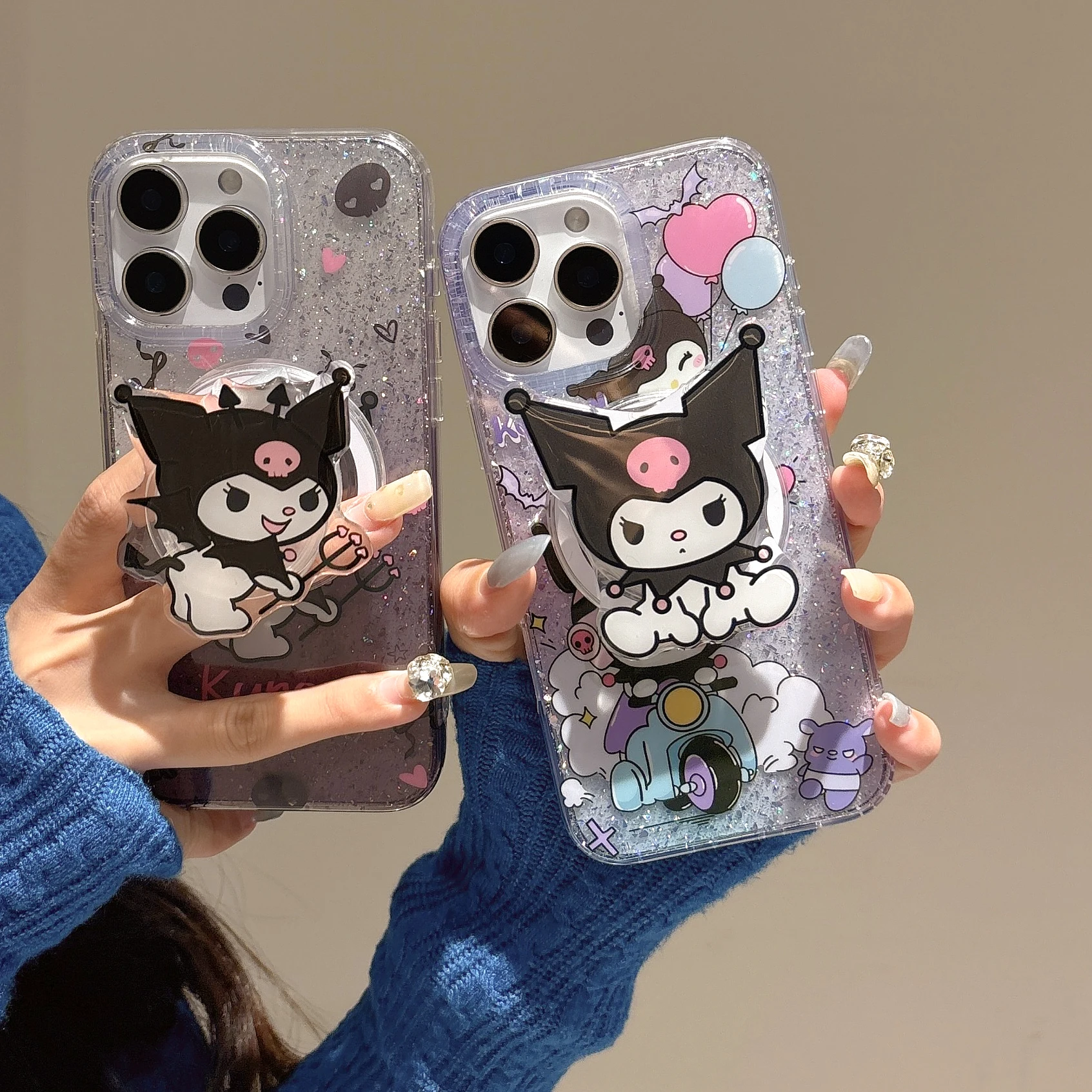 Sanrio Series Shining Balloon Cartoon Kawaii Cool Kuromi Suction Magnet Shell Bracket For iPhone16 14 15 Pro Max Anti Drop Case
Sanrio Series Shining Balloon Cartoon Kawaii Cool Kuromi Suction Magnet Shell Bracket For iPhone16 14 15 Pro Max Anti Drop Case