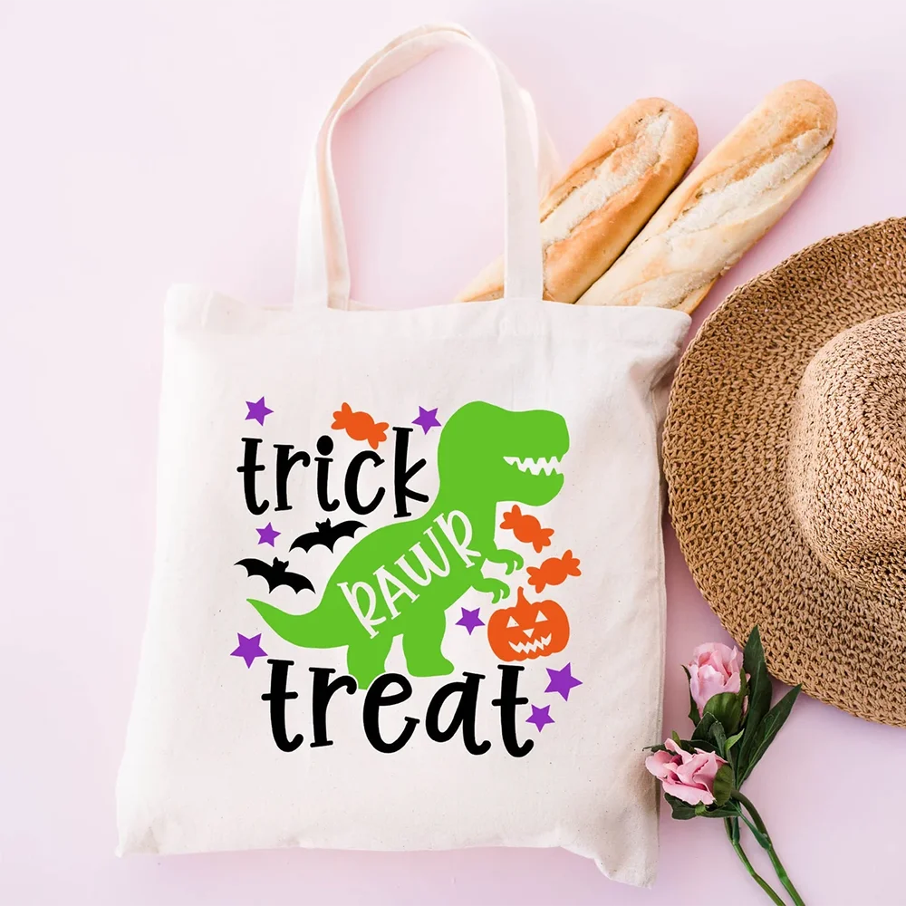 Trick Rawr Treat Halloween Dinosaur Canvas Pumpkin Tote Bag Funny Reusable Squad Bag Gifts for Kids Halloween Party Supplies
Trick Rawr Treat Halloween Dinosaur Canvas Pumpkin Tote Bag Funny Reusable Squad Bag Gifts for Kids Halloween Party Supplies