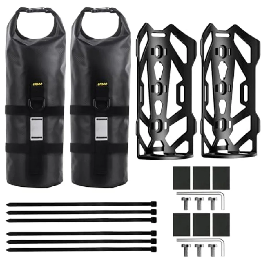 2 Pack Front Fork Bags Mountain/Road Bike Waterproof Roll Top Design 5L Capacity Sporty Casual Style
2 Pack Front Fork Bags Mountain/Road Bike Waterproof Roll Top Design 5L Capacity Sporty Casual Style