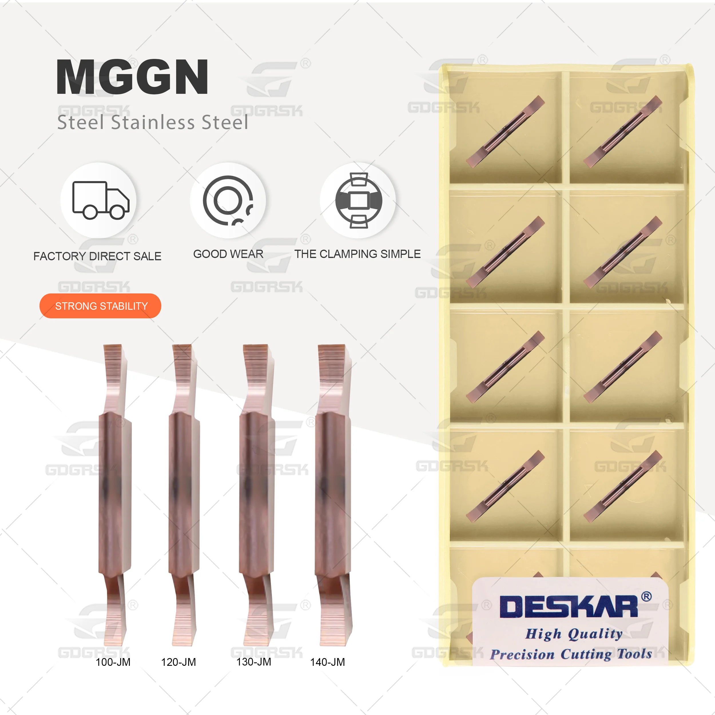 DESKAR MGGN Series Grooving Inserts MGGN100/120/130/140-JM LF6018 Machining Center Stainless Steel Slotting Blades Cutting Tools
DESKAR MGGN Series Grooving Inserts MGGN100/120/130/140-JM LF6018 Machining Center Stainless Steel Slotting Blades Cutting Tools