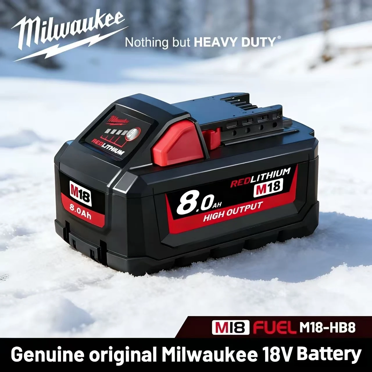 For Milwaukee M18 18V 12Ah Li-ion Battery Replacement for M18 Cordless Power Tools Wide Compatibility High Safety Stable Output
For Milwaukee M18 18V 12Ah Li-ion Battery Replacement for M18 Cordless Power Tools Wide Compatibility High Safety Stable Output