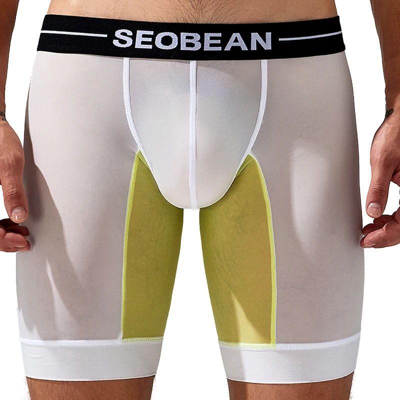 Men's Ice Silk Boxer Shorts Flat Long Semi Transparent High Elasticity Thin Color Blocked Breathable Underwear M-4XL
Men's Ice Silk Boxer Shorts Flat Long Semi Transparent High Elasticity Thin Color Blocked Breathable Underwear M-4XL
