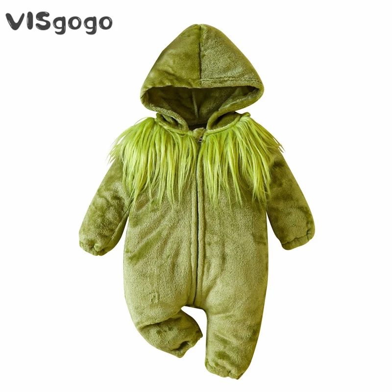 VISgogo Newborn Baby Christmas Rompers Fuzzy Long Sleeve Hooded Jumpsuit Infant Loose Fit Zipper Xmas Cosplay Costume
VISgogo Newborn Baby Christmas Rompers Fuzzy Long Sleeve Hooded Jumpsuit Infant Loose Fit Zipper Xmas Cosplay Costume