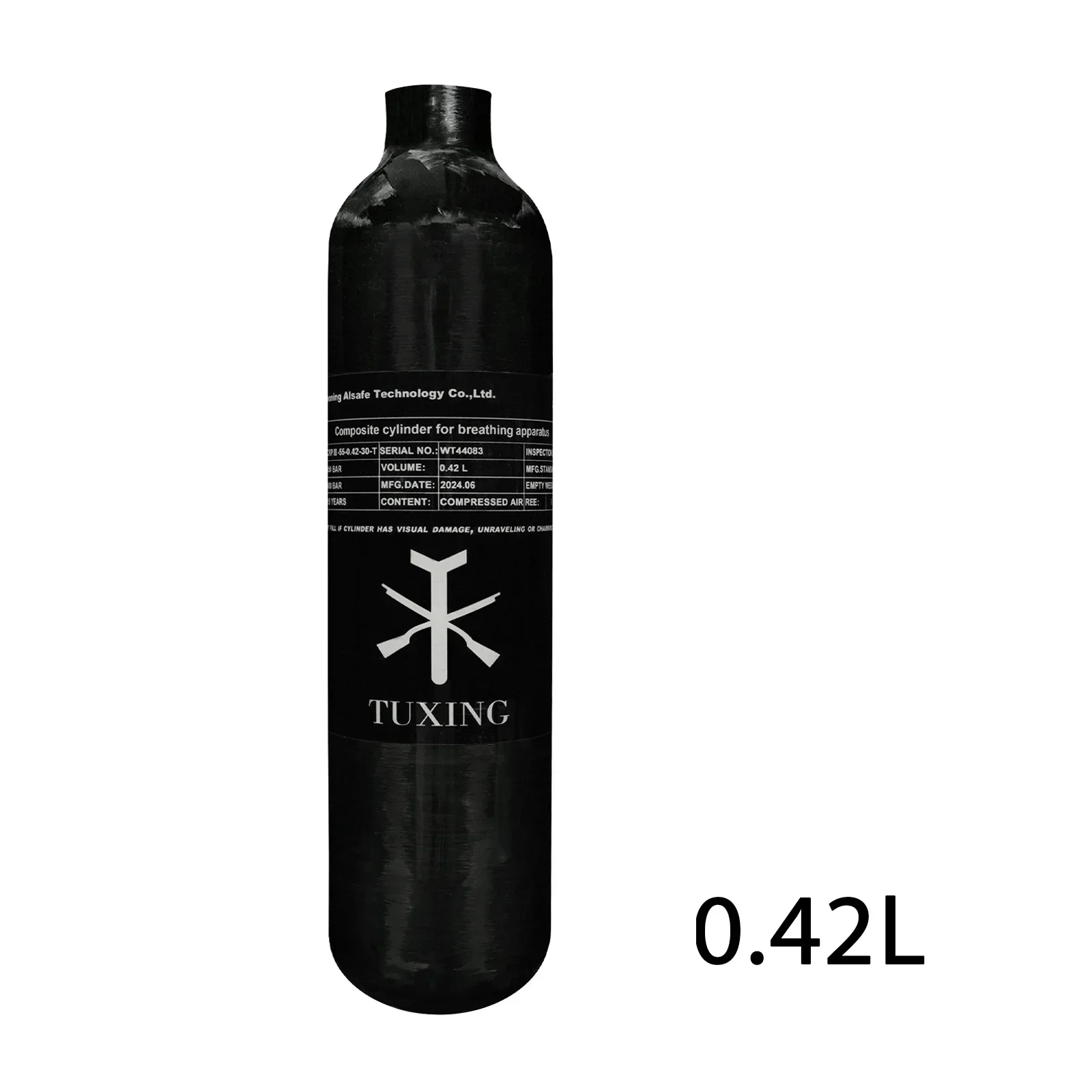TUXING 300Bar0.42L Carbon Fiber Cylinder 4500Psi High Pressure Diving HPA Tank for Mini Scuba Diving Thread M18*1.5
TUXING 300Bar0.42L Carbon Fiber Cylinder 4500Psi High Pressure Diving HPA Tank for Mini Scuba Diving Thread M18*1.5