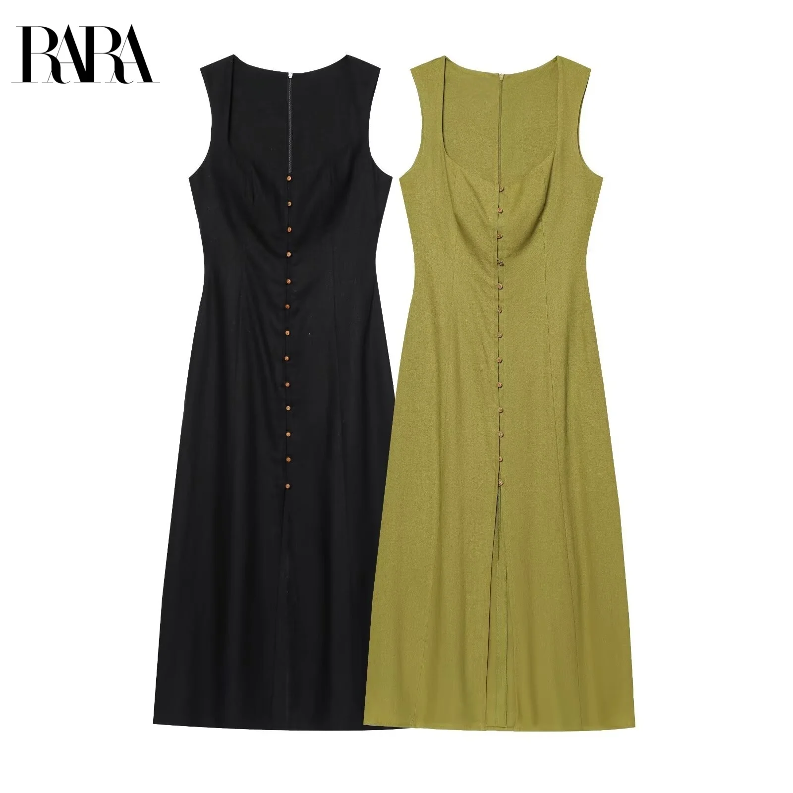 RARA2025 Summer New Women's Fashion Casual Single-breasted Sleeveless Square Collar Slim Long Skirt Midi Dress
RARA2025 Summer New Women's Fashion Casual Single-breasted Sleeveless Square Collar Slim Long Skirt Midi Dress