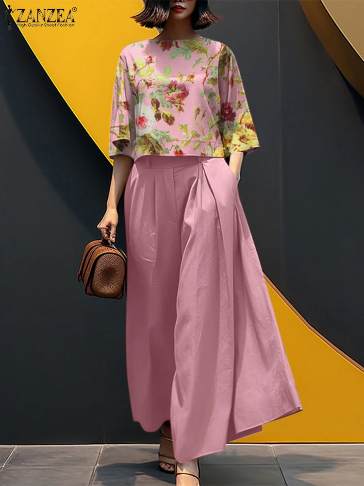 2025 ZANZEA Summer Wide Leg Trousers Suit 2PCS Outfits O Neck 3/4 Sleeve Blouse Pant Sets Casual Women Printed Matching Sets
2025 ZANZEA Summer Wide Leg Trousers Suit 2PCS Outfits O Neck 3/4 Sleeve Blouse Pant Sets Casual Women Printed Matching Sets