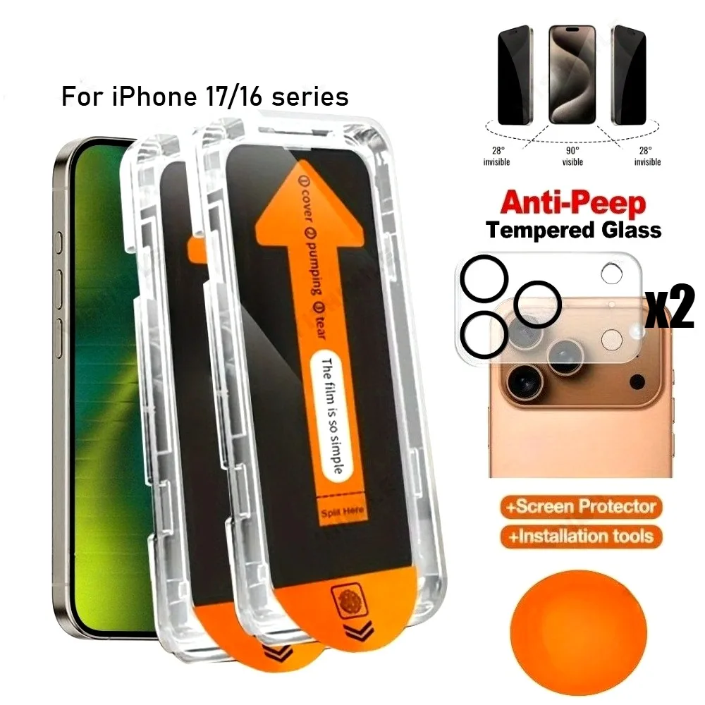 2Pcs Privacy Full Screen Protector For iPhone 17 16 15 14 Pro Max Air 11 12 13 Pro 16e 15 14 Plus With 2Pcs HD Camera Lens Glass
2Pcs Privacy Full Screen Protector For iPhone 17 16 15 14 Pro Max Air 11 12 13 Pro 16e 15 14 Plus With 2Pcs HD Camera Lens Glass