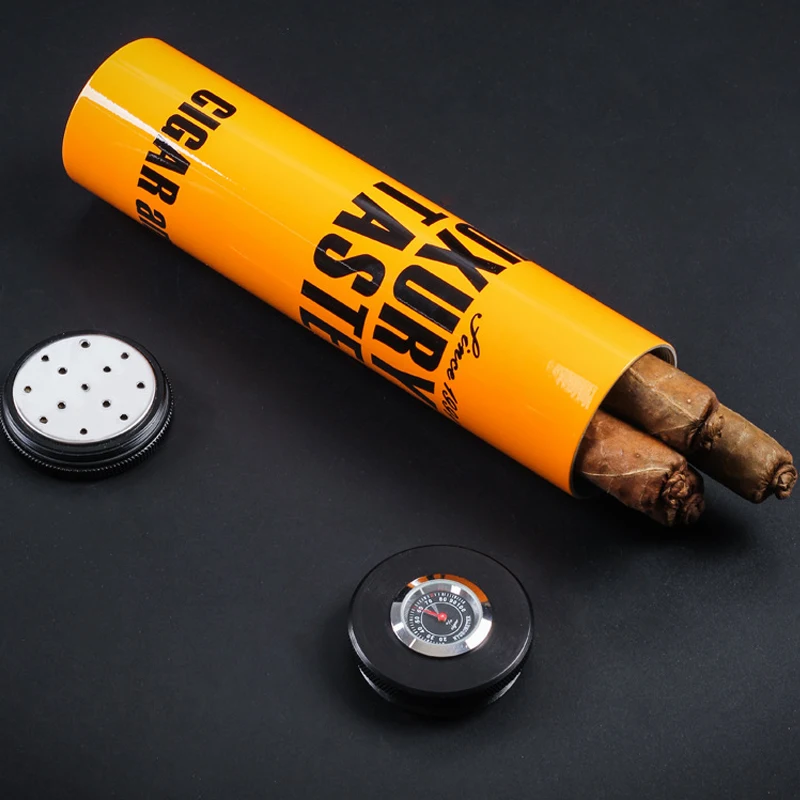Titanium Metal Cigar Case Travel Humidor Box 4pcs Cigar Tube Cigar Holder with Humidifier Hygrometer Smoking Accessories Tools
Titanium Metal Cigar Case Travel Humidor Box 4pcs Cigar Tube Cigar Holder with Humidifier Hygrometer Smoking Accessories Tools