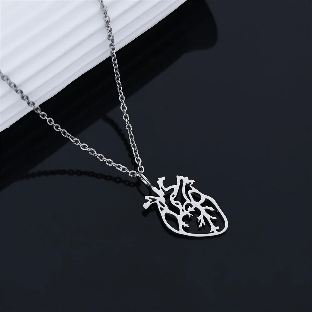 Harong New Delicate Heart Stainless Steel Pendant Fashion Punk Necklace Medical Anatomy Student Internship Jewelry Gift
Harong New Delicate Heart Stainless Steel Pendant Fashion Punk Necklace Medical Anatomy Student Internship Jewelry Gift