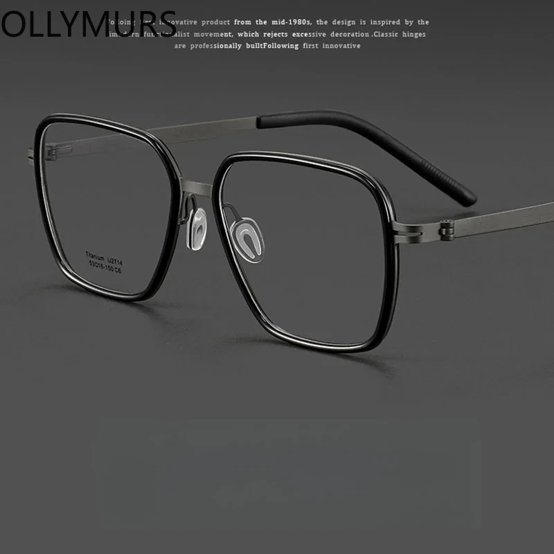 OLLYMURS Ultralight Eyeglasses TR90 Frame Titanium Temple Myopia Optical Prescription Glasses Frame Men Square Screwless Eyewear
OLLYMURS Ultralight Eyeglasses TR90 Frame Titanium Temple Myopia Optical Prescription Glasses Frame Men Square Screwless Eyewear