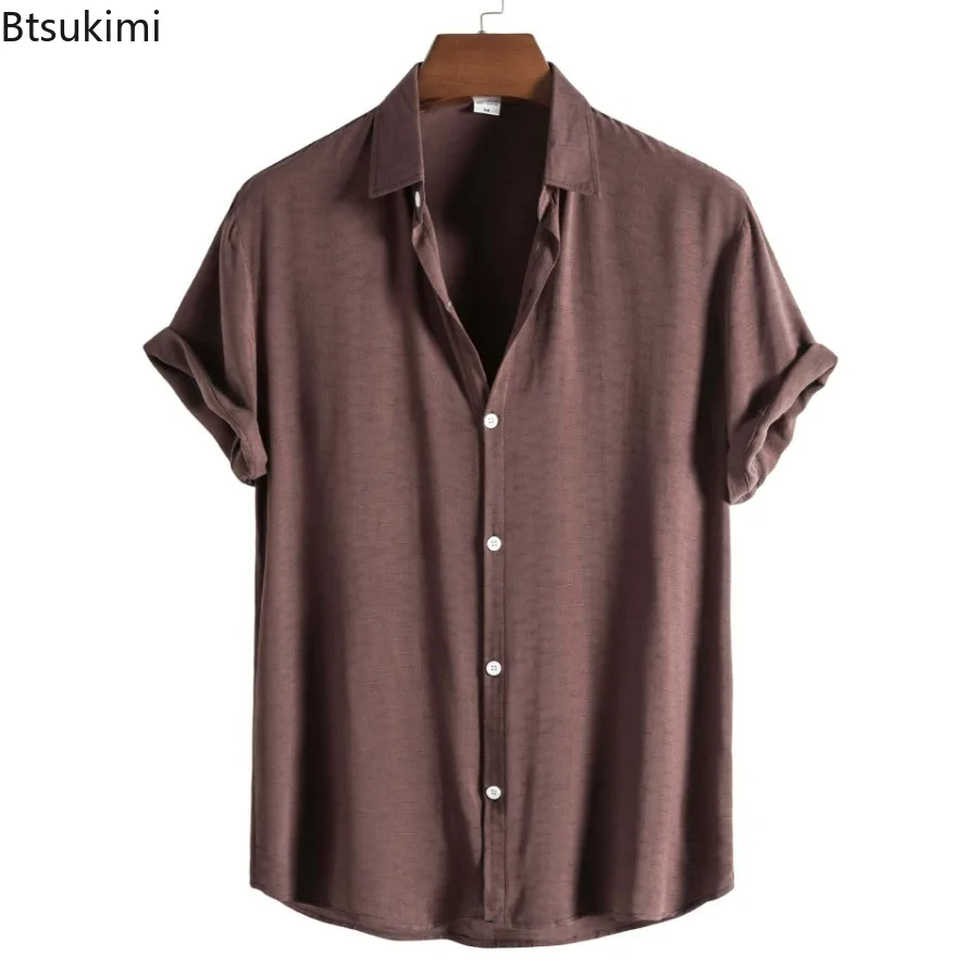 2025 Men's Summer Casual Loose Tops Shirts Solid Lapel Short Sleeve Holiday Beach Shirt for Men Bamboo Cotton Shirts Camisa New
2025 Men's Summer Casual Loose Tops Shirts Solid Lapel Short Sleeve Holiday Beach Shirt for Men Bamboo Cotton Shirts Camisa New