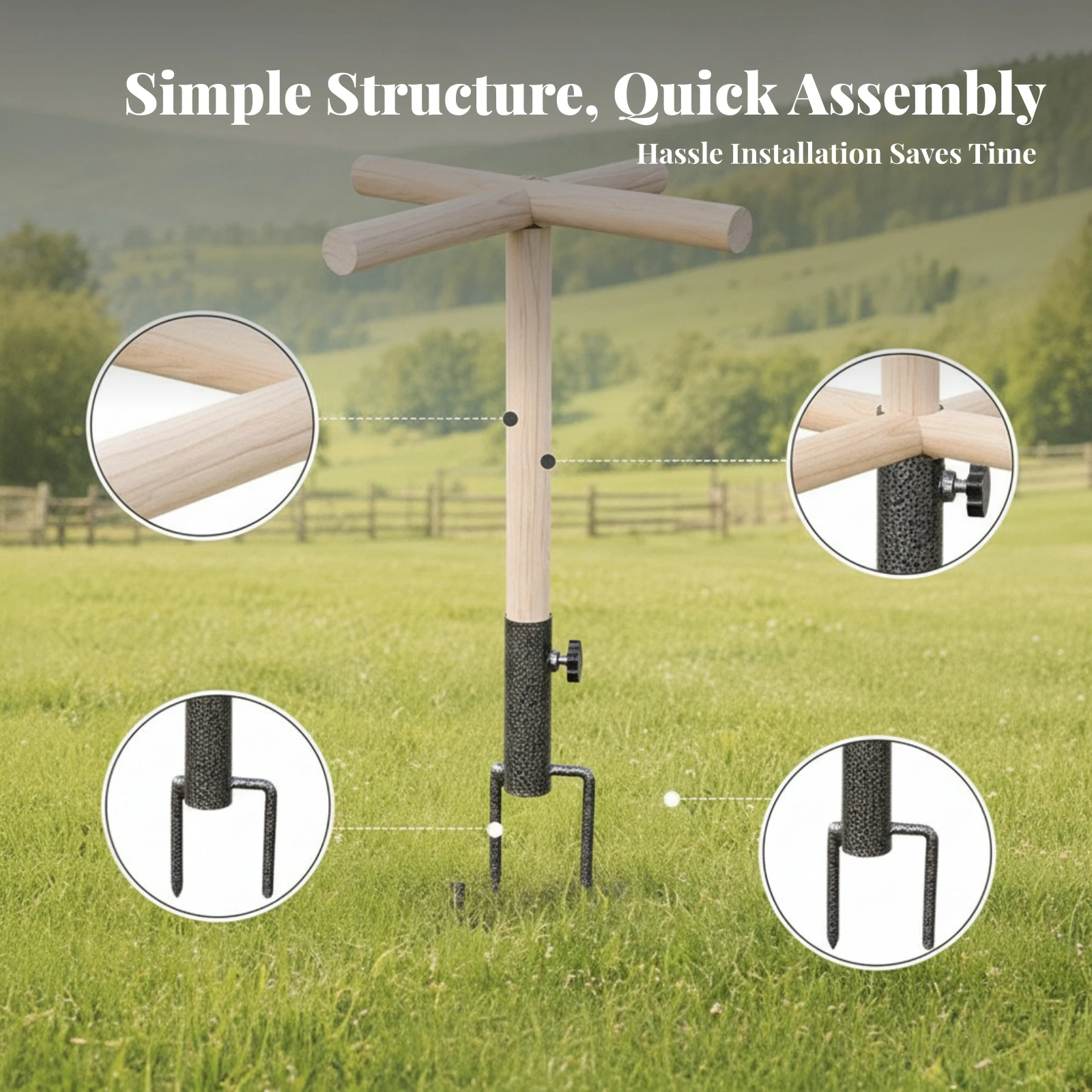 Ground Insert Perch Stand Animal Accessory Tightening Knob Chicken Perch Stand Lightweight for Outdoor
Ground Insert Perch Stand Animal Accessory Tightening Knob Chicken Perch Stand Lightweight for Outdoor