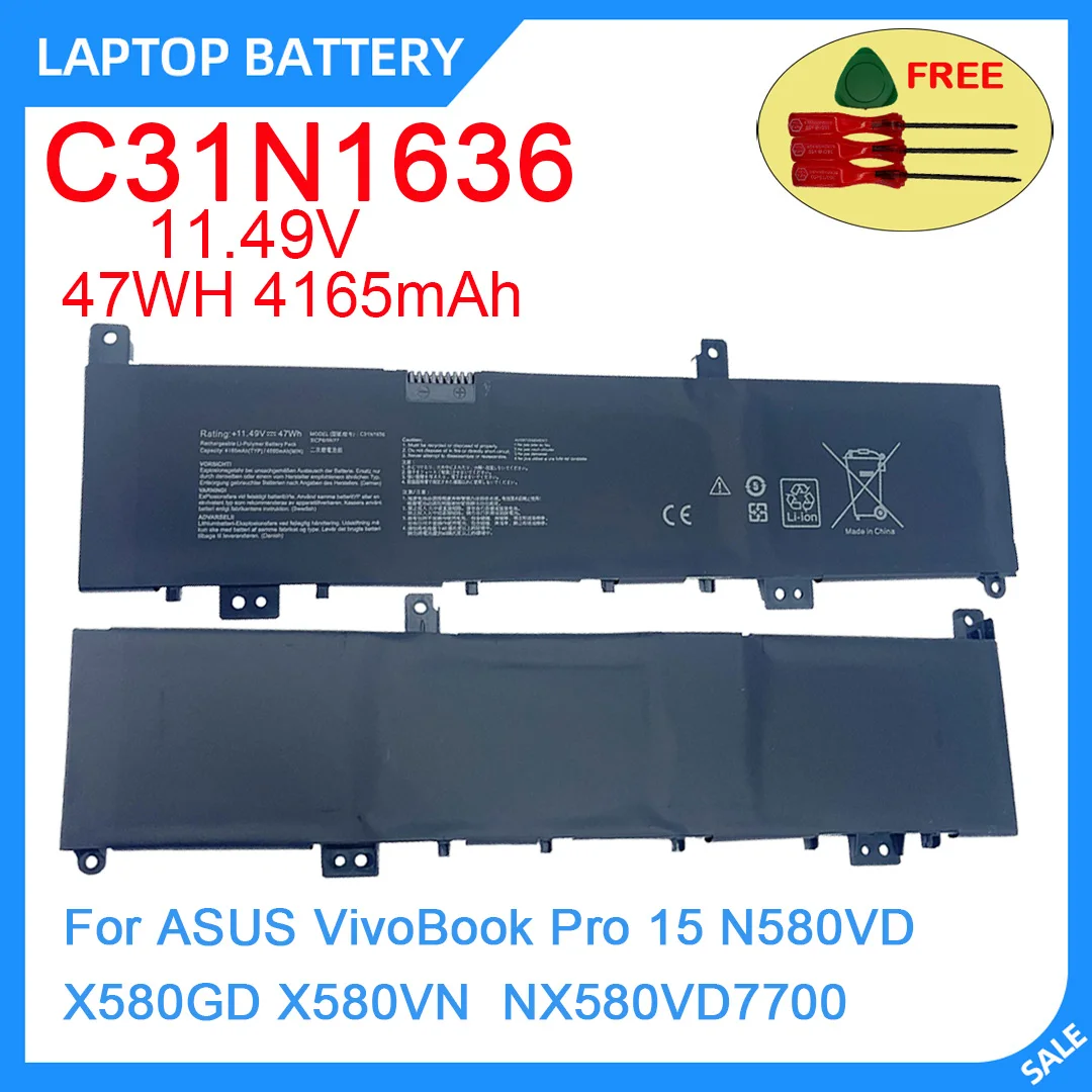 Высококачественная новая батарея для ноутбука C31N1636 11,49 В 47 Втч 4165 мАч для ASUS VivoBook Pro 15 N580VD X580GD X580VN NX580VD7700
Высококачественная новая батарея для ноутбука C31N1636 11,49 В 47 Втч 4165 мАч для ASUS VivoBook Pro 15 N580VD X580GD X580VN NX580VD7700