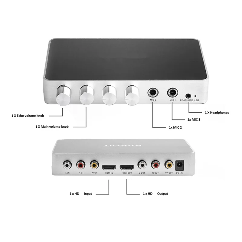 BFYLW KM200 4K Mini HD Karaoke Sound Mixer Audio Mixer Dual Microphone Input Volume Adjustment for Stage KTV Room-US Plug
BFYLW KM200 4K Mini HD Karaoke Sound Mixer Audio Mixer Dual Microphone Input Volume Adjustment for Stage KTV Room-US Plug