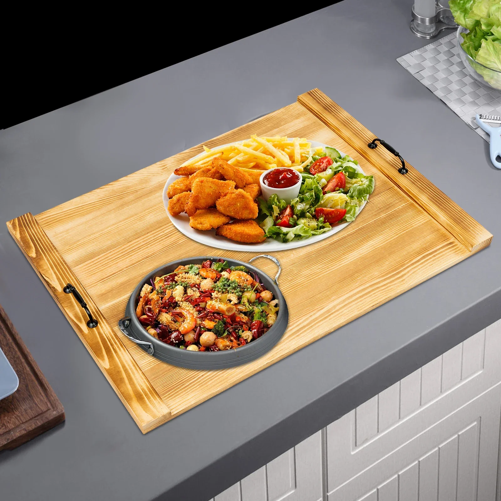 Деревянная верхняя крышка для плиты с ручками, крышка для плиты с лапшой 30*22 дюйма, крышка для газовой плиты емкостью 44 фунта для кухни
Деревянная верхняя крышка для плиты с ручками, крышка для плиты с лапшой 30*22 дюйма, крышка для газовой плиты емкостью 44 фунта для кухни