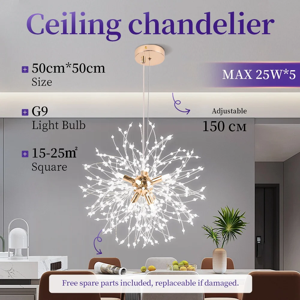 LED Crystal Ceiling Lamps Replaceable Bulb Ceiling Lights 85-265V Chandelier Lighting for Living Room Bedroom Kitchen Decoration
LED Crystal Ceiling Lamps Replaceable Bulb Ceiling Lights 85-265V Chandelier Lighting for Living Room Bedroom Kitchen Decoration