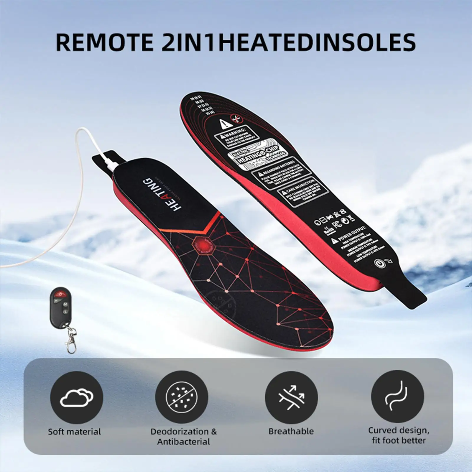 Heated Boot Insoles Electric Thermal Warmer Insoles Long-Lasting Thermal Shoe Inserts for Winter Camping Hiking Outdoor
Heated Boot Insoles Electric Thermal Warmer Insoles Long-Lasting Thermal Shoe Inserts for Winter Camping Hiking Outdoor