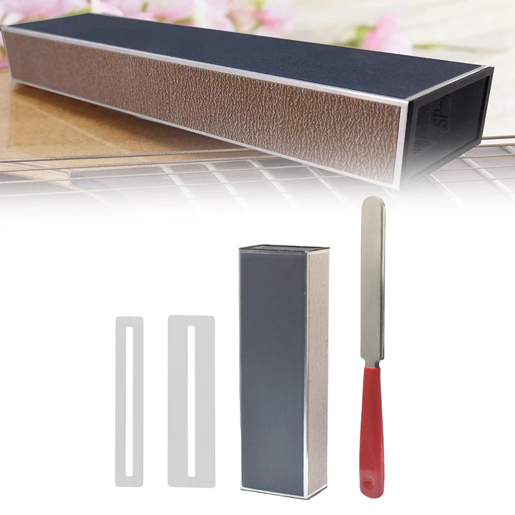 Guitar Repair Tool Kit Includes Stainless Steel Crowning Files with Precise Leveling Rulers and Two Guard Protectors
Guitar Repair Tool Kit Includes Stainless Steel Crowning Files with Precise Leveling Rulers and Two Guard Protectors