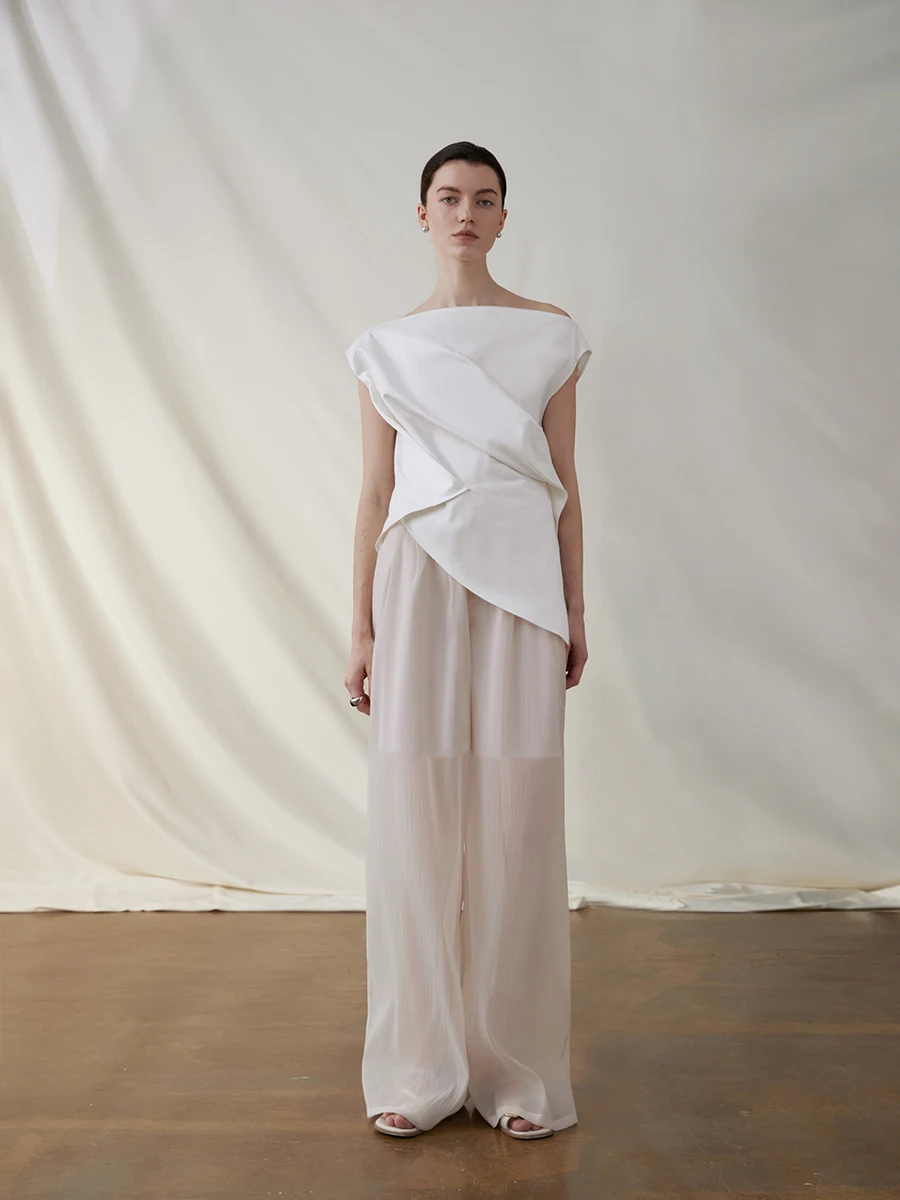 nnj Bla Белые полупрозрачные свободные длинные широкие брюки Повседневные длинные брюки с открытой талией
nnj Bla Белые полупрозрачные свободные длинные широкие брюки Повседневные длинные брюки с открытой талией