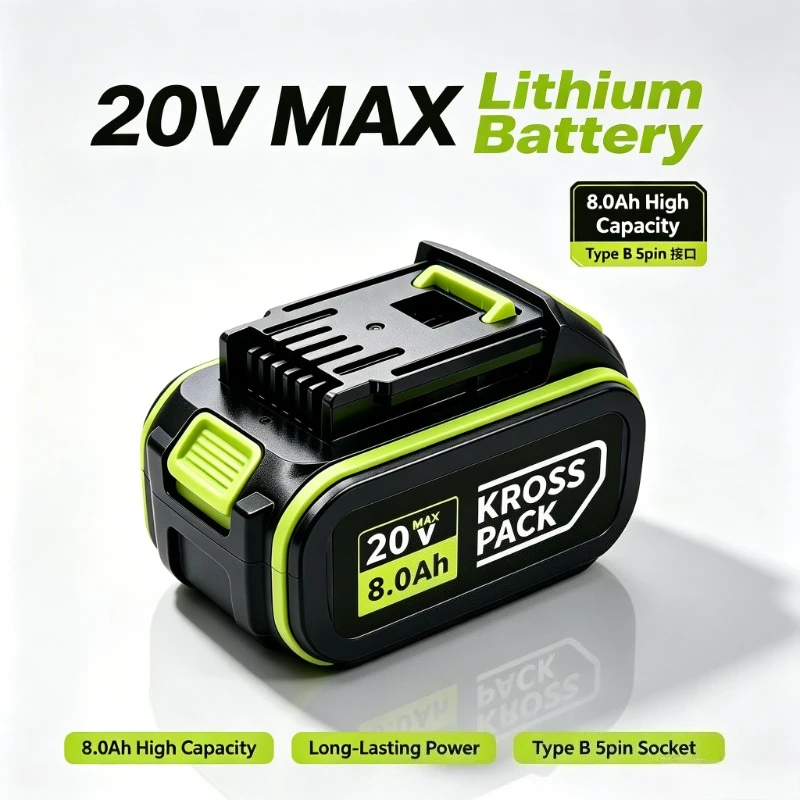 New Upgrade 20V 8.0Ah 5Pin High Capacity Lithium Replacement Battery Fit WORX WA3016 WA3027 Green WU Cordless Tools
New Upgrade 20V 8.0Ah 5Pin High Capacity Lithium Replacement Battery Fit WORX WA3016 WA3027 Green WU Cordless Tools