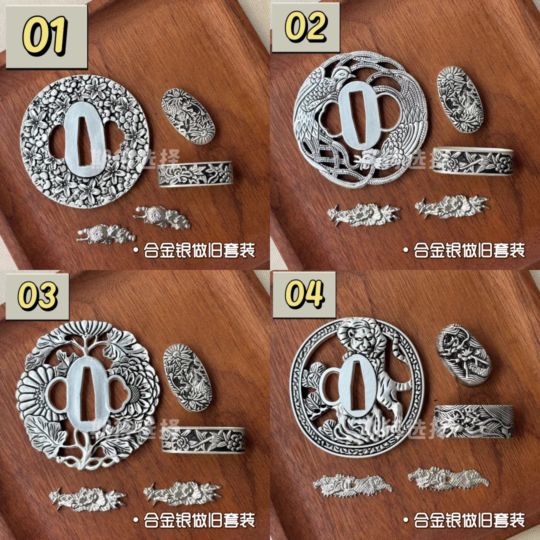 Set of Vintage Alloy Katana Sword Accessories for Japanese Katana Tachi Wakizashi Tanto Sword
Set of Vintage Alloy Katana Sword Accessories for Japanese Katana Tachi Wakizashi Tanto Sword