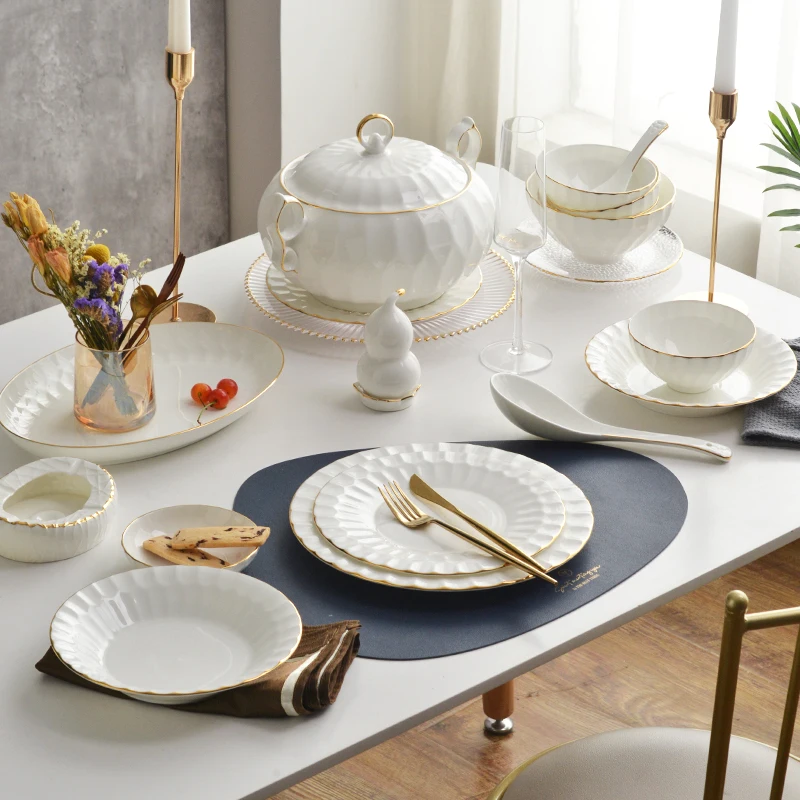 Bone China Cerc Bowl Gold Rimmed Pure White Dinnerware Single Piece Soup Face Plate Nordic Sle ulari Color
Bone China Cerc Bowl Gold Rimmed Pure White Dinnerware Single Piece Soup Face Plate Nordic Sle ulari Color