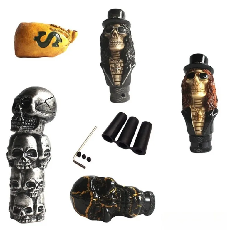 For Universal Cars Resin Skull Shift Knob Money Bag Design Gear Stick Head JDM Car Styling Interior Decoration Accessories Parts
For Universal Cars Resin Skull Shift Knob Money Bag Design Gear Stick Head JDM Car Styling Interior Decoration Accessories Parts
