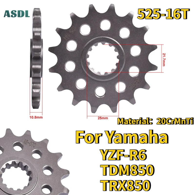For Yamaha YZF-R6 Motorcycle Front Sprocket 525 16T Gear Wheel YZFR6 1S5 1JS 2CX 2006-2020 GYTR 50th 60th TDM850 TRX850 96-2000
For Yamaha YZF-R6 Motorcycle Front Sprocket 525 16T Gear Wheel YZFR6 1S5 1JS 2CX 2006-2020 GYTR 50th 60th TDM850 TRX850 96-2000