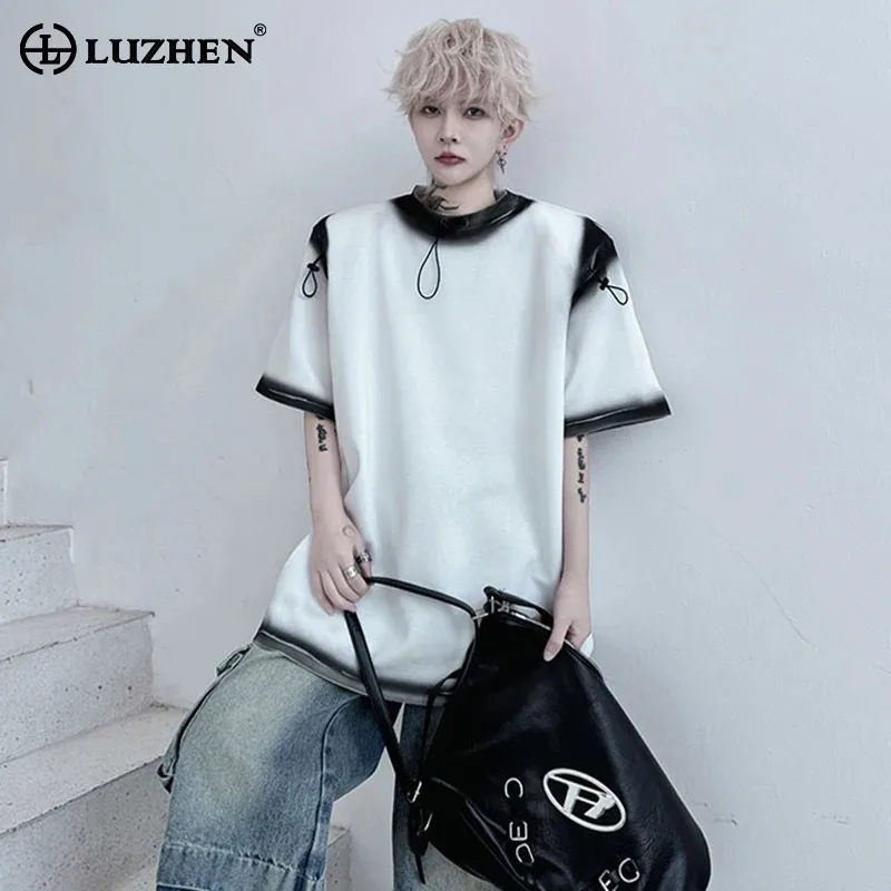 LUZHEN Original Color Contrast Tie-dyed Loose Casual Short Sleeve Tops Men's 2025 High Quality Street Drawstring T-shirts JY1190
LUZHEN Original Color Contrast Tie-dyed Loose Casual Short Sleeve Tops Men's 2025 High Quality Street Drawstring T-shirts JY1190