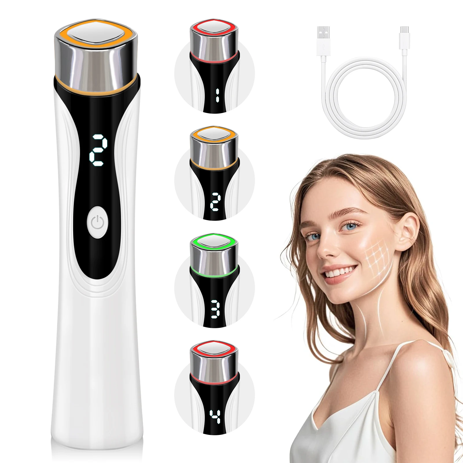 4 in 1 Microcurrent Facial Device Face Lifting Massager Skin Firming Instrument Skin Care Tool for Deep Cleansing & Skin Tighten
4 in 1 Microcurrent Facial Device Face Lifting Massager Skin Firming Instrument Skin Care Tool for Deep Cleansing & Skin Tighten
