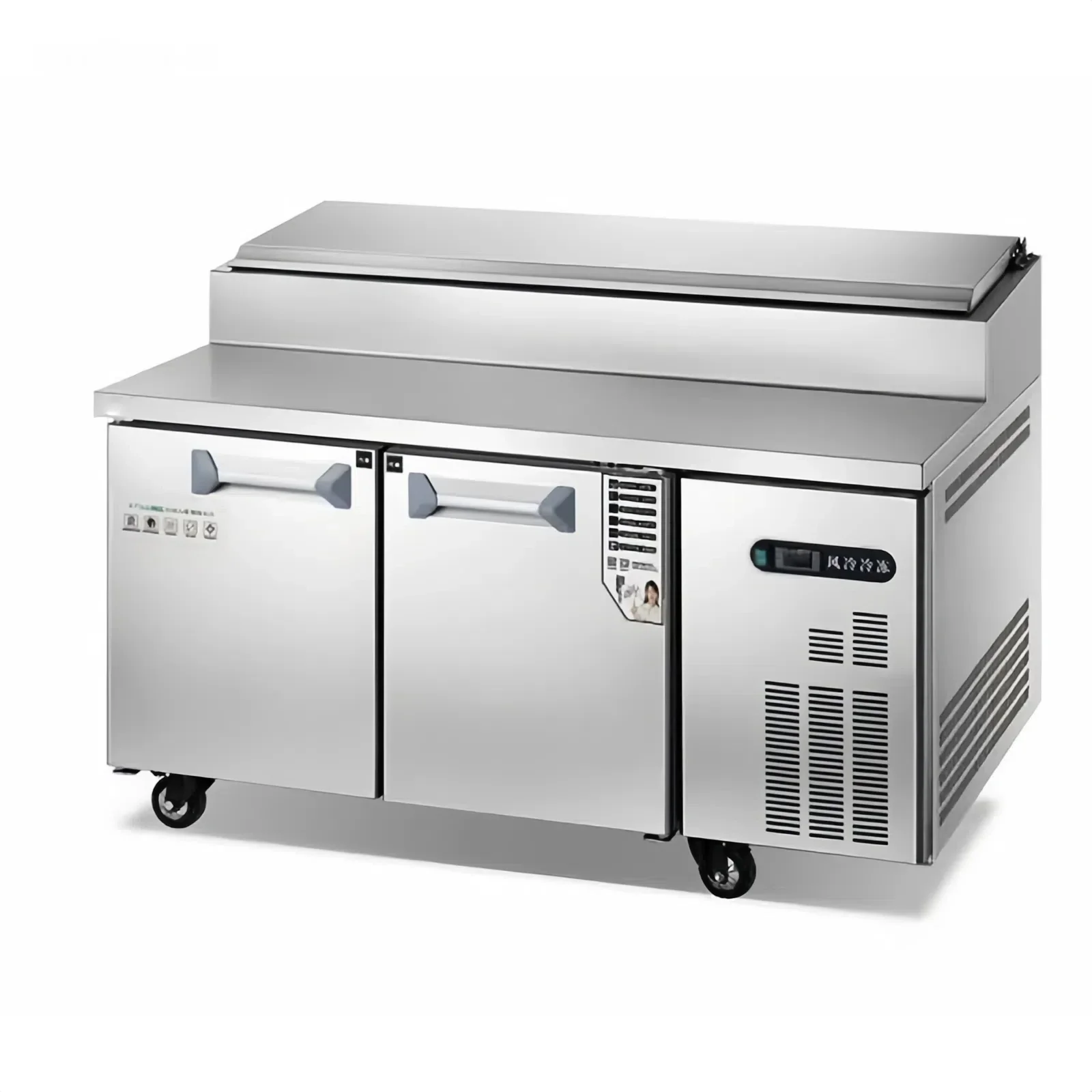 Commercial countertop salad bar, counter display refrigerator, pizza preparation table, refrigerator
Commercial countertop salad bar, counter display refrigerator, pizza preparation table, refrigerator