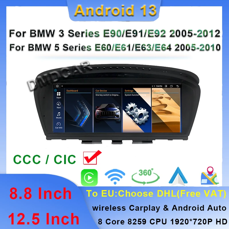 Android 13 MTK8581 For BMW 3 Series E90 E91 5 Series E60 E61 Monitor Central Multimedia Car Video Player Carplay Auto 4G WIFI
Android 13 MTK8581 For BMW 3 Series E90 E91 5 Series E60 E61 Monitor Central Multimedia Car Video Player Carplay Auto 4G WIFI
